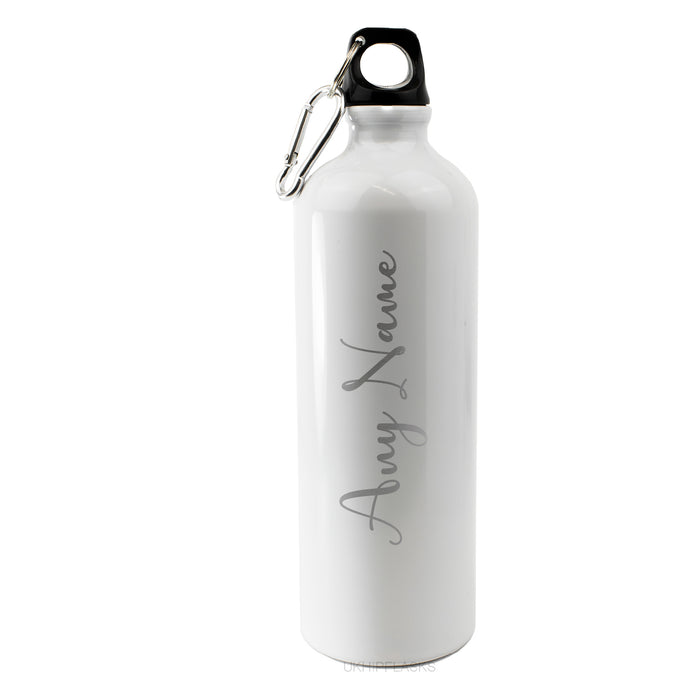 Engraved White Sports Bottle with any name Image 2