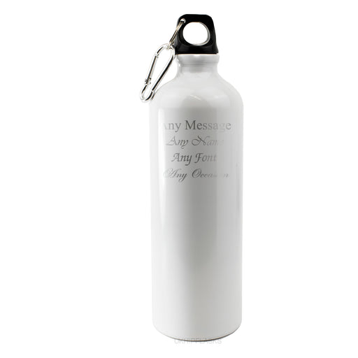 Engraved White Sports Bottle with any message Image 1