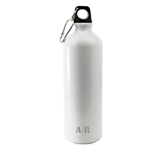 Engraved White Sports Bottle with Initials Image 2