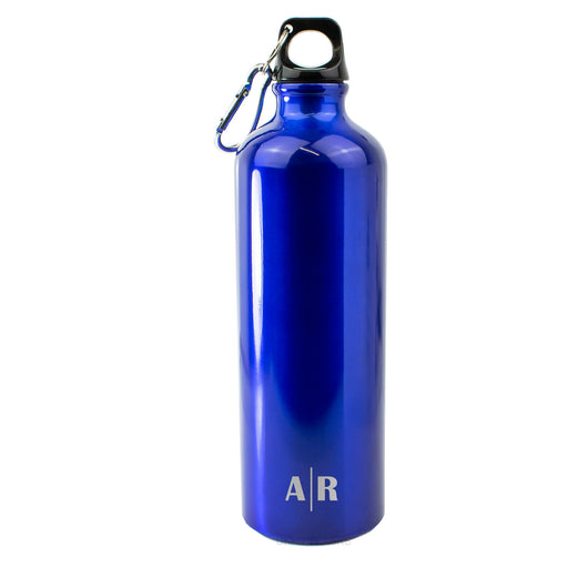 Engraved Blue Sports Bottle with Initials Image 1