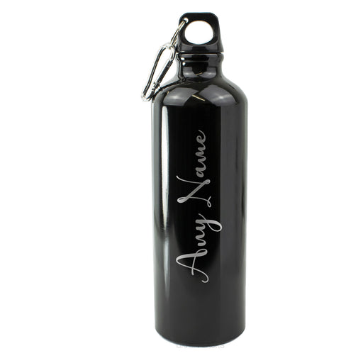 Engraved Black Sports Bottle with any name Image 2