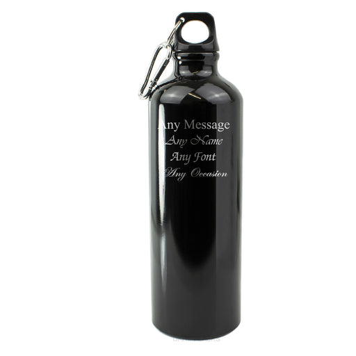 Engraved Black Sports Bottle with any message Image 2