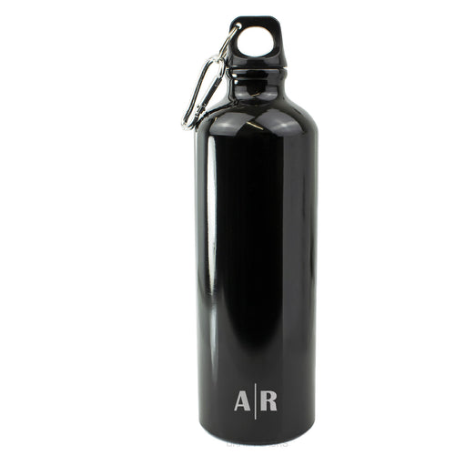 Engraved Black Sports Bottle with Initials Image 1