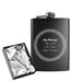 Engraved 8oz Black Hip flask with Circle border Image 2