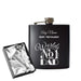 Engraved 6oz Black Hip flask with Worlds No1 Dad Image 2