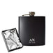 Engraved 6oz Black Hip flask with Initials and Date Image 1