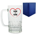 Personalised Glass Tankard, with Heart and any names Image 1
