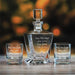 Engraved 2 x 11.5oz Bubble Whisky glasses and 750ml Tapered Square Decanter Any message Set Image 2