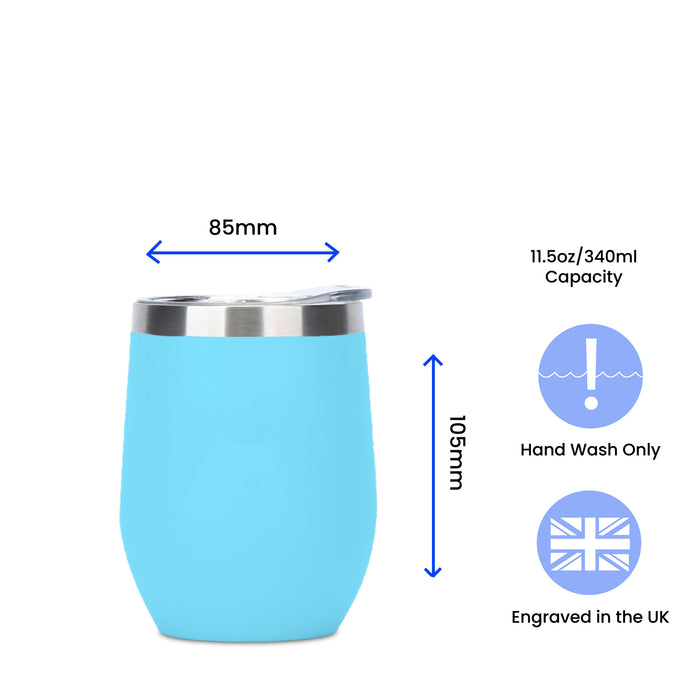 Engraved Light Blue Insulated Travel Cup Image 6
