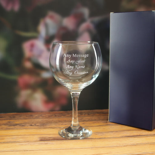 Engraved 22.5oz Gin Balloon Glass with Gift Box Image 1