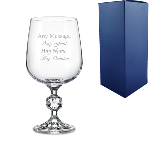 Engraved 11oz Crystal Wine Glass with Gift Box Image 1
