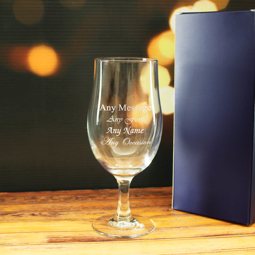 Engraved Stemmed Pint Glass with Gift Box Image 1
