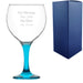 Engraved Blue Stemmed Gin Balloon Glass Image 1
