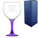 Engraved Pruple Stemmed Gin Balloon Glass Image 1