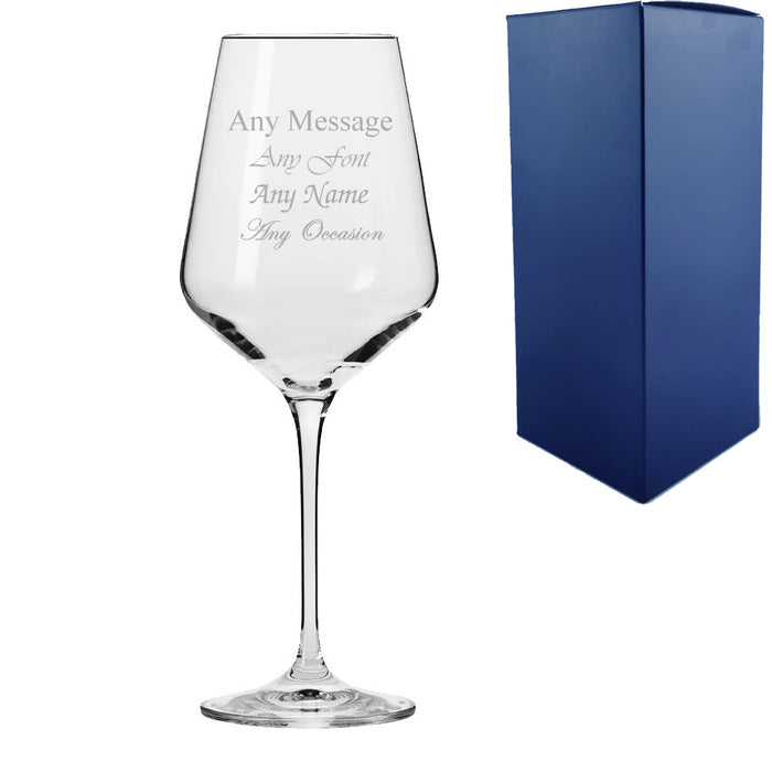 Engraved 390ml Infinity Crystal Red Wine Glass With Gift Box
