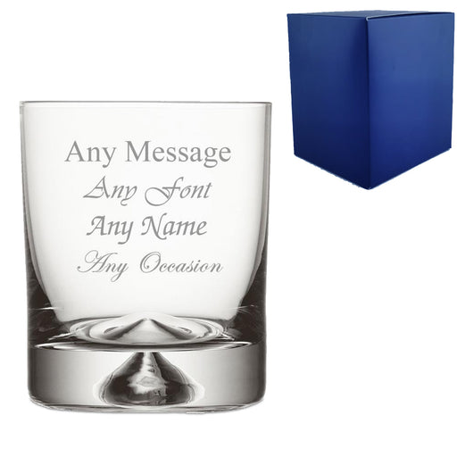 Engraved 260ml Dimple Base Whisky Tumbler with Gift Box Image 1