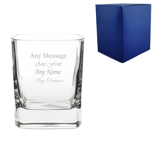 Engraved 240ml Strauss Square Whisky Tumbler With Gift Box Image 1