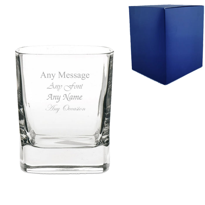 Engraved 240ml Strauss Square Whisky Tumbler With Gift Box Image 2
