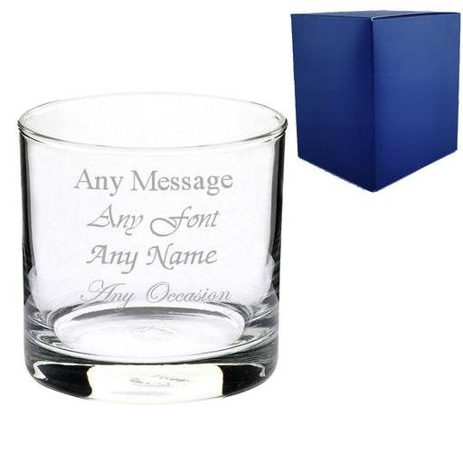 Engraved 290ml Bar Line Old Fashioned Whisky Tumbler With Gift Box Image 1