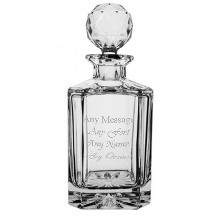 Engraved 800ml Crystalite Square Spirit Decanter Image 1