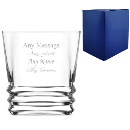 Engraved 315ml Elegan Ridged Whisky Glass With Gift Box Image 1