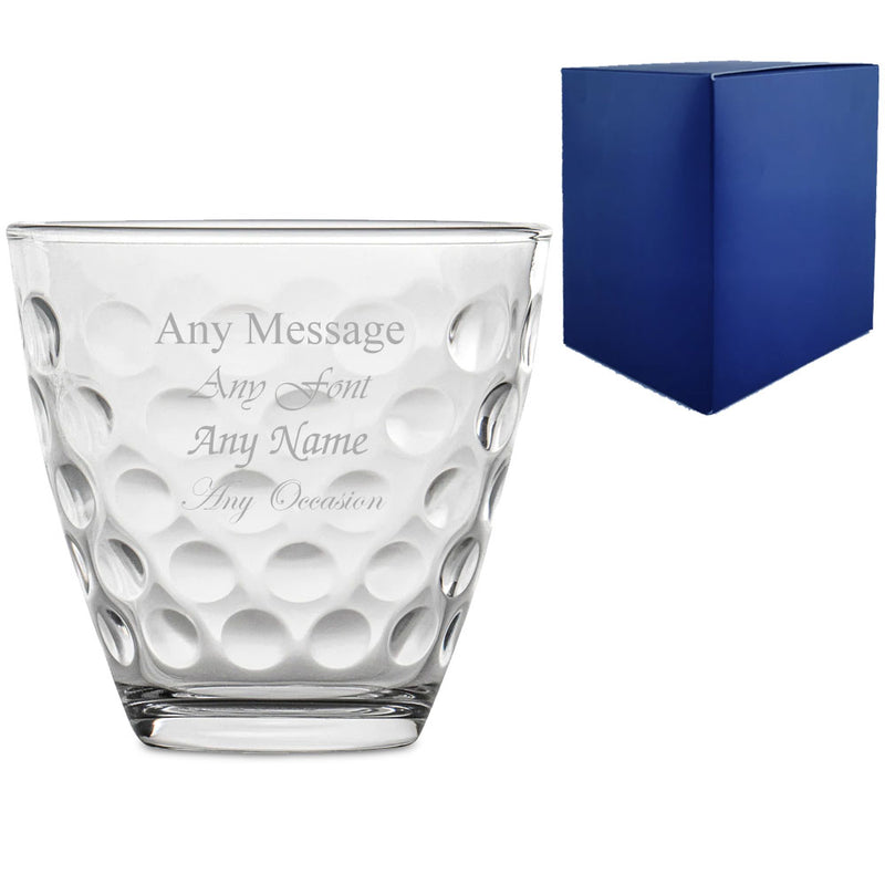 Engraved 250ml Dimpled Dots Whiskey Glass With Gift Box Image 1