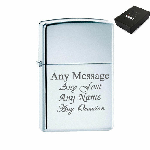 Engraved High Polished Chrome Zippo, Official Zippo lighter Image 1