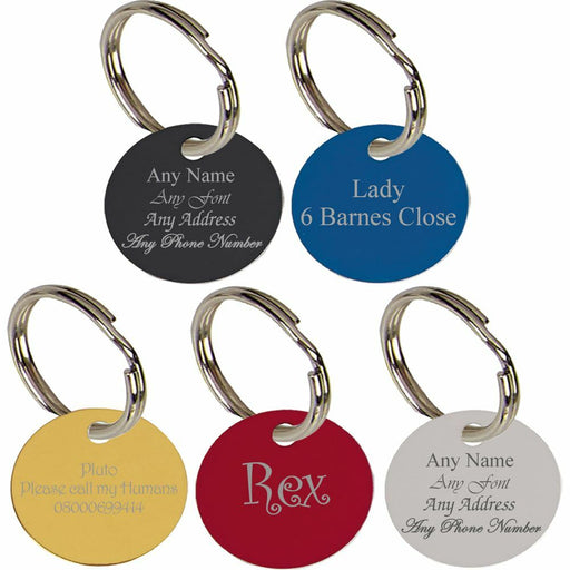 Engraved Round Pet Tag, 19mm and 25mm Image 1
