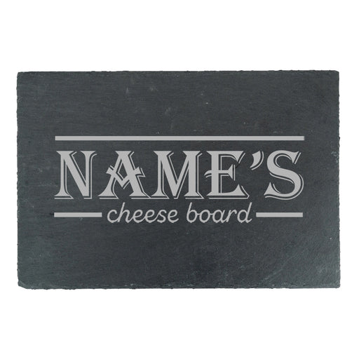 Engraved Rectangular Slate Cheeseboard with Name's Cheeseboard with Border Design Image 1