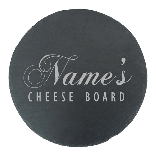 Engraved Round Slate Cheeseboard with Name's Cheeseboard Design Image 2