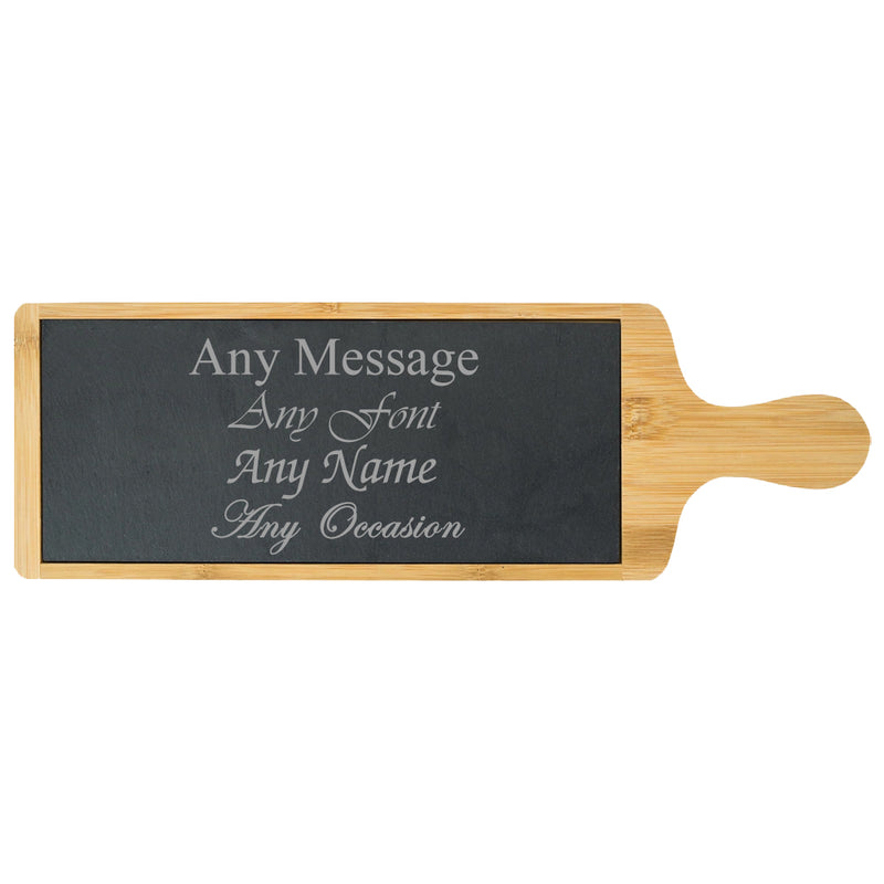 Engraved Bamboo and Slate Cheeseboard Image 2