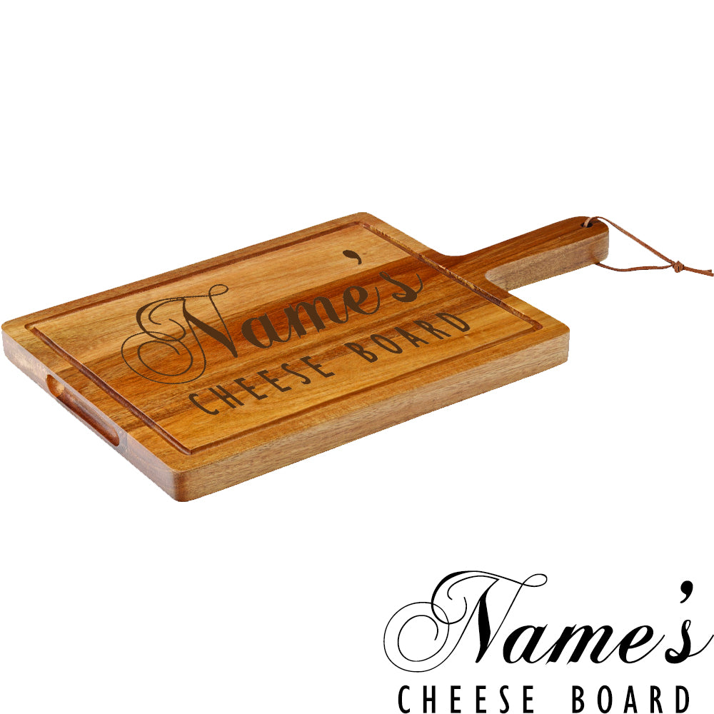 Engraved Acacia Wood Cheeseboard with Name's Cheeseboard Design — My