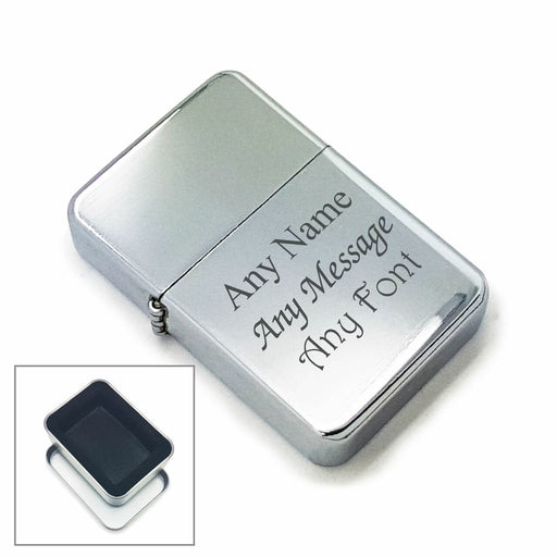 Personalised Engraved Lighter, Metal Tin Gift Box, Personalise with Any Message Image 1