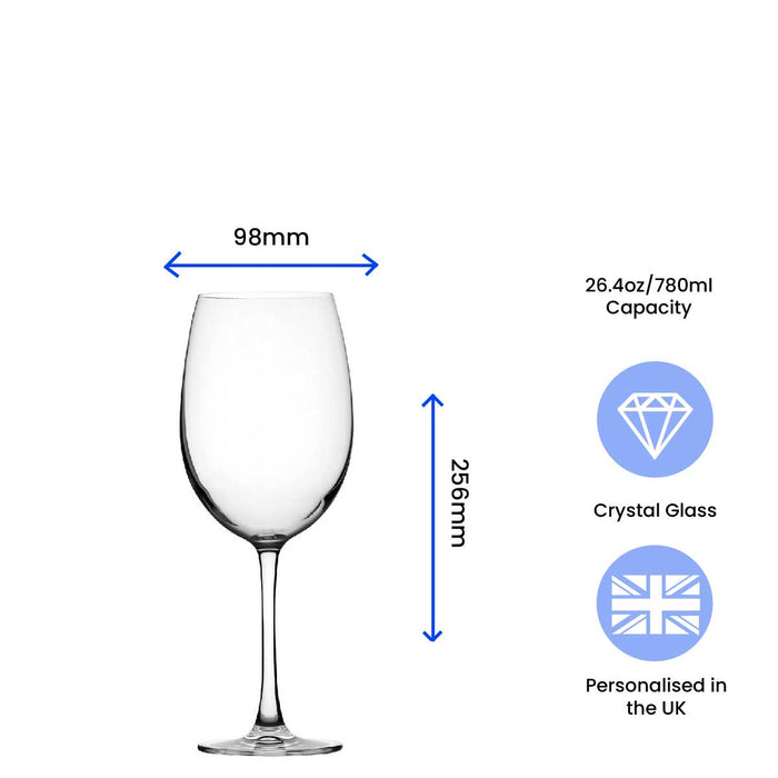 Personalised Engraved Mega Pint Glass, Fits a Whole Bottle of Wine, Novelty Gift, Modern Design Image 3
