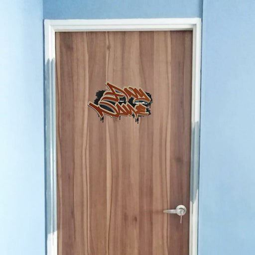 Personalised Brown Graffit Sticker Perfect For Bedroom Doors or Wall Any Name Printed Simply Peel and Stick - 300mm wide Image 1