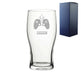 Personalised Engraved Pint Glass with Gaming Controller Name Design, Gift Boxed. Image 1