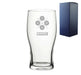 Engraved Pint Glass with X controller Button Design, Gift Boxed, Personalise with any name for any gamer Image 1