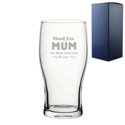 Engraved Pint Glass 20oz With  Thank You Mum Design Gift Boxed Image 2