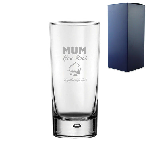 Engraved Hiball 13oz Glass With Mum You Rock Design Gift Boxed Image 1