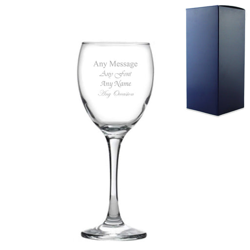 Engraved 340ml Classic Red Wine Glass with Gift Box Image 1