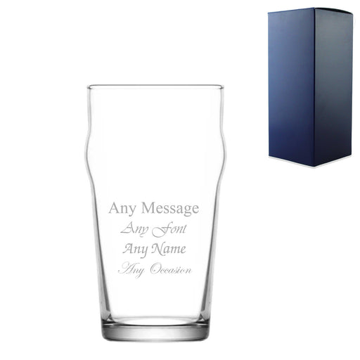 Engraved 570ml Pint Beer Glass with Gift Box Image 1