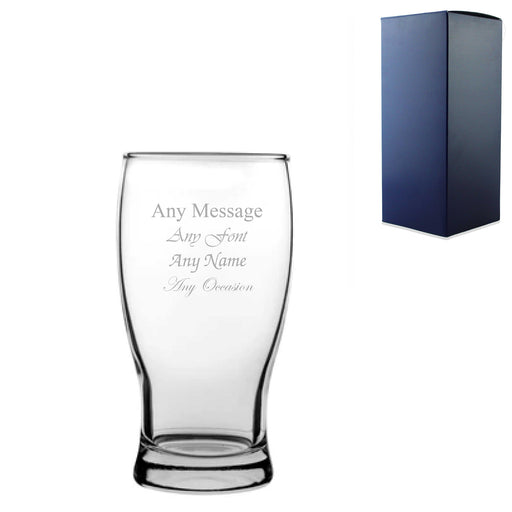 Engraved 580ml Tulip Pint Beer Glass with Gift Box Image 2