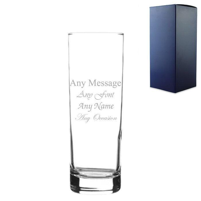 Engraved 315ml Tall Highball Glass with Gift Box Image 1
