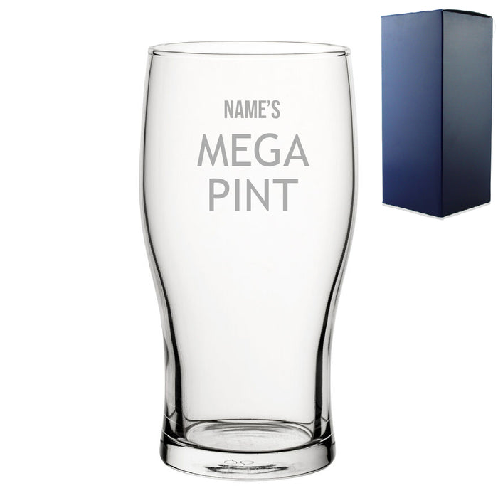 Funny Engraved Mega Pint Glass -  Modern Design