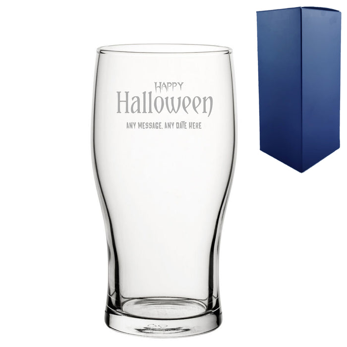 Engraved Happy Halloween Pint Glass, Gift Boxed Image 1