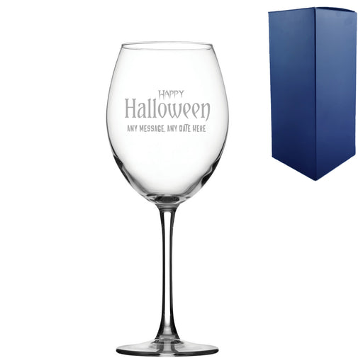 Engraved Happy Halloween Enoteca Wine Glass, Gift Boxed Image 1