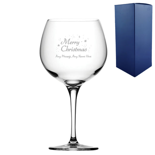 Engraved Merry Christmas Gin Balloon, Gift Boxed Image 2