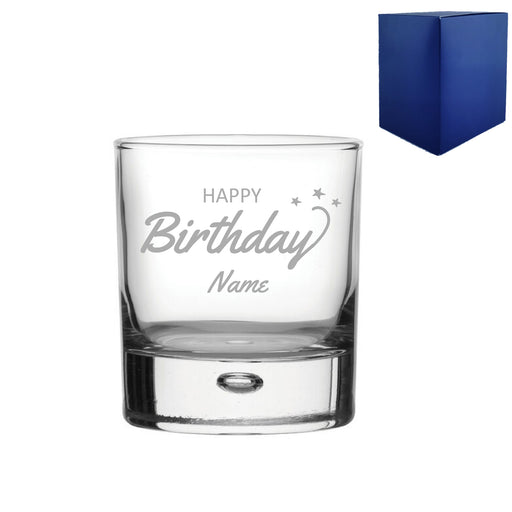 Engraved Happy Birthday Bubble Whisky, Gift Boxed Image 1