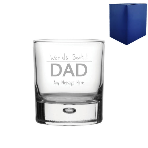 Engraved World’s Best Dad Bubble Whisky Glass