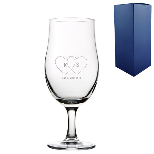 Engraved Valentines Day Draft Stemmed Beer Glass, Gift Boxed Image 1